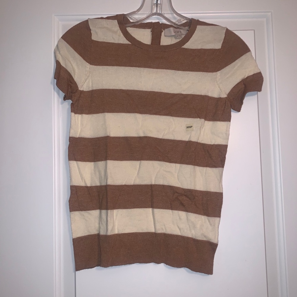 LOFT cotton shortsleeve sweater NWT Petite XXSP